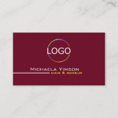Burgundy White met Logo en Photo Professional Visitekaartje (Voorkant)