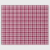 Burgundy White Plaid Pattern Cadeaupapier (Vlak)