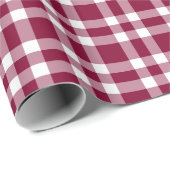 Burgundy White Plaid Pattern Cadeaupapier (Rol Hoek)