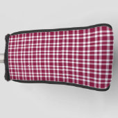 Burgundy White Plaid Pattern Golfheadcover (Voorkant)