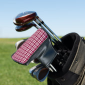Burgundy White Plaid Pattern Golfheadcover (Insitu)