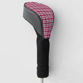 Burgundy White Plaid Pattern Golfheadcover (Schuin)