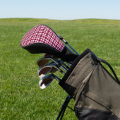 Burgundy White Plaid Pattern Golfheadcover (Insitu)