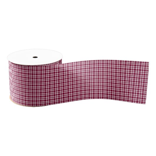 Burgundy White Plaid Pattern Grosgrain Lint (Spoel)