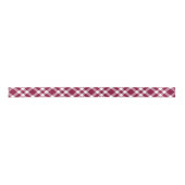 Burgundy White Plaid Pattern Satijnen Lint (Voorkant)