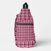 Burgundy White Plaid Pattern Sling Bag (Voorkant)