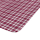 Burgundy White Plaid Pattern Snijplank (Hoek)