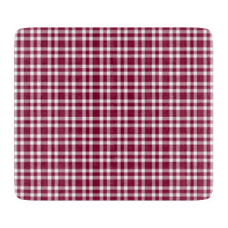 Burgundy White Plaid Pattern Snijplank
