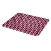 Burgundy White Plaid Pattern Snijplank (Hoek)