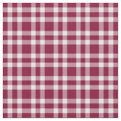 Burgundy White Plaid Pattern Stof (Close Up)