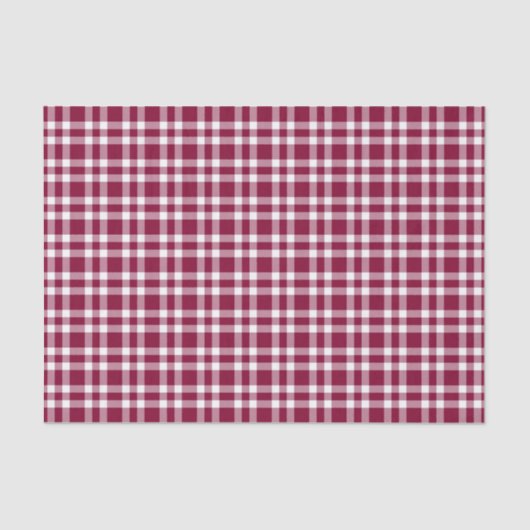 Burgundy White Plaid Pattern Tissuepapier (Voorkant)