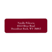 Burgundy & White Plain Return Address Labels (Voorkant)