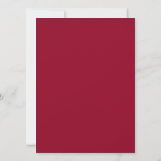 Burgundy & White Poster Style Weddenschap Kaart (Achterkant)
