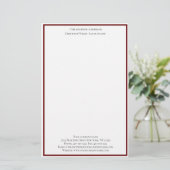 Burgundy White Professional - op maat gesneden Briefpapier (Staand voorkant)