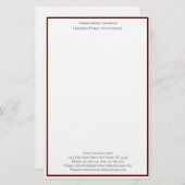 Burgundy White Professional - op maat gesneden Briefpapier (Voorkant / Achterkant)