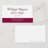 Burgundy & White Professional-Visitekaartje Visitekaartje (Voorkant / Achterkant)