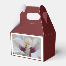 Burgundy White Rose Gift Bedankdoosjes