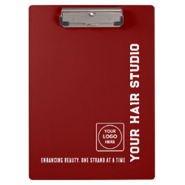 Burgundy White Salon Logo Pros clipboard Klembord