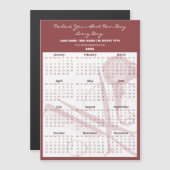 Burgundy White Salon Tools 2026 Calendar Magnet (Voorkant / Achterkant)