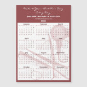Burgundy White Salon Tools 2026 Calendar Magnet (Voorkant)