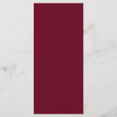 Burgundy White Simple Script Weddenrennen Menu (Achterkant)