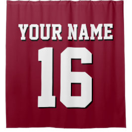 Burgundy White Sports Jersey Team Jersey Douchegordijn