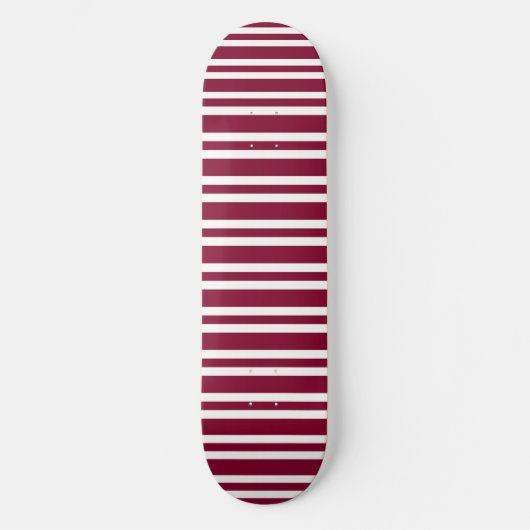 Burgundy White Stripes Seamless Pattern Persoonlijk Skateboard (Voorkant)