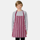 Burgundy White Stripes Seamless Pattern Schort (Gedragen)