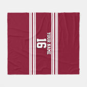 Burgundy White Team Jersey Fleece Deken (Voorkant (Horizontaal))