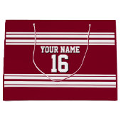 Burgundy White Team Jersey Large Cadeautasje (Voorkant)