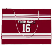 Burgundy White Team Jersey Large Cadeautasje (Achterkant)