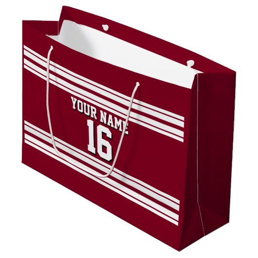 Burgundy White Team Jersey Large Cadeautasje (Voorkant Gekanteld)