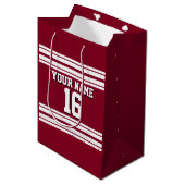 Burgundy White Team Jersey Medium Cadeauzakje (Voorkant Gekanteld)