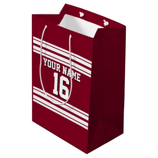 Burgundy White Team Jersey Medium Cadeauzakje (Achterkant Gekanteld)