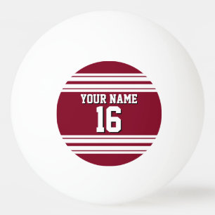 Burgundy White Team Jersey Pingpongbal