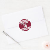 Burgundy White Team Jersey Ronde Sticker (Envelop)
