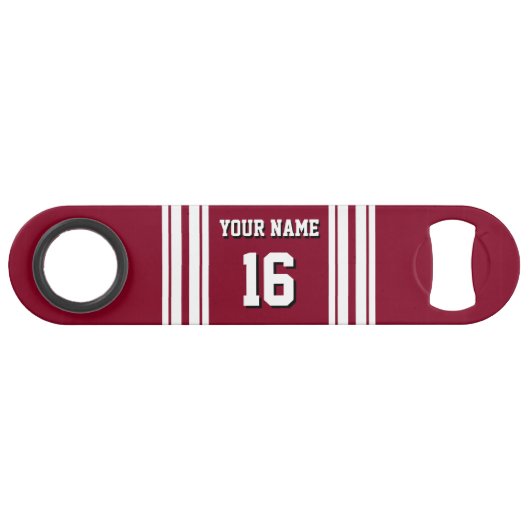 Burgundy White Team Jersey Speed Flessenopener (Voorkant (Horizontaal))