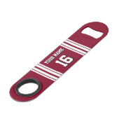 Burgundy White Team Jersey Speed Flessenopener (Achterkant Gekanteld)