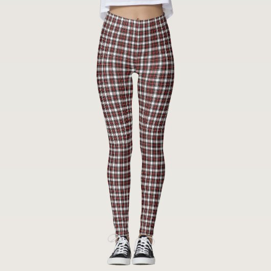 Burgundy/White Women's Leggings (Voorkant)