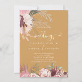 Burgundy Wijn Pampas Gras Tropisch Bruiloft (Voorkant)