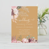 Burgundy Wijn Pampas Gras Tropisch Bruiloft (Staand voorkant)