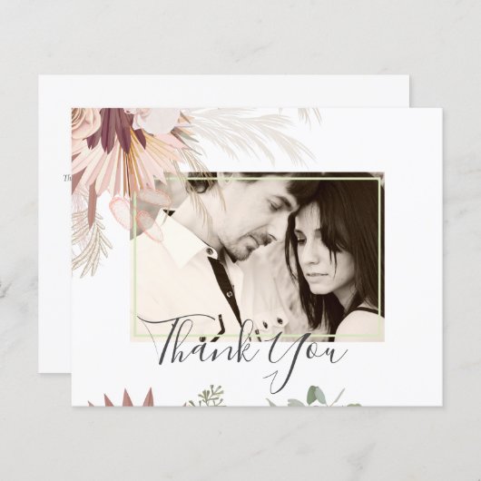 Burgundy Wijn Pampas Gras Tropisch Bruiloft (Voorkant / Achterkant)