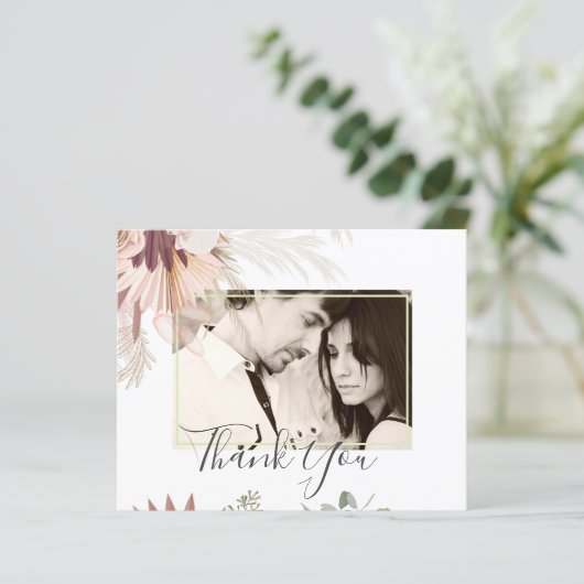 Burgundy Wijn Pampas Gras Tropisch Bruiloft (Staand voorkant)