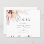 Burgundy Wijn Pampas Gras Tropisch Bruiloft (Voorkant / Achterkant)