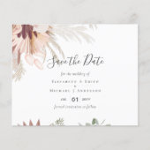 Burgundy Wijn Pampas Gras Tropisch Bruiloft (Voorkant)