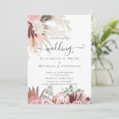 Burgundy Wijn Pampas Gras Tropisch Bruiloft (Staand voorkant)