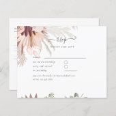 Burgundy Wijn Pampas Gras Tropisch Bruiloft (Voorkant / Achterkant)