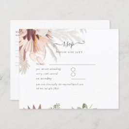 Burgundy Wijn Pampas Gras Tropisch Bruiloft