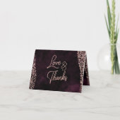 Burgundy Wijn & Roze Goud Glam Bruiloft Bedankt (Voorkant)