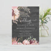 Burgundy Wijndroge Pampa Gras Tropisch Huwelijk (Staand voorkant)